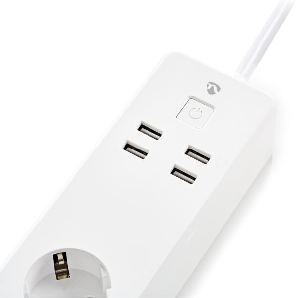 Wi-Fi Stekkerdoos | 3x Schuko Type F | 4x USB | 16 A